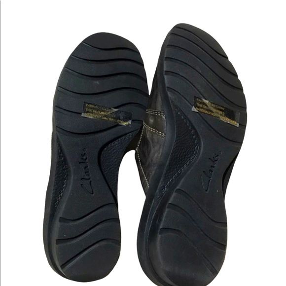 Clarks Bendables Dark Brown Leather Clogs Shoes - Picture 5 of 7